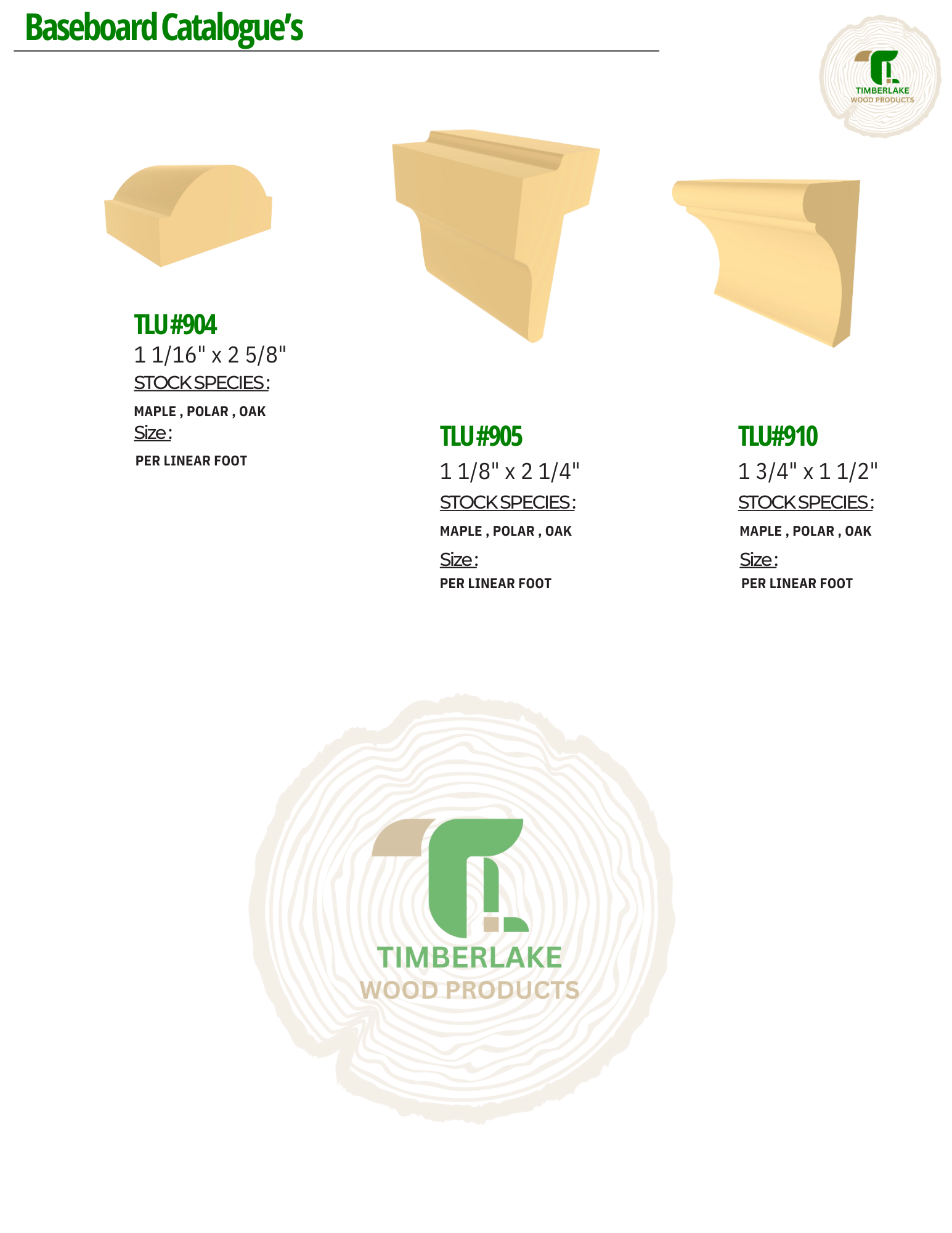 Catalogue's Timberlake Wood Products